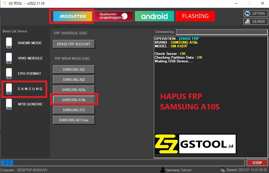 Berhasil Hapus Frp Samsung A10s