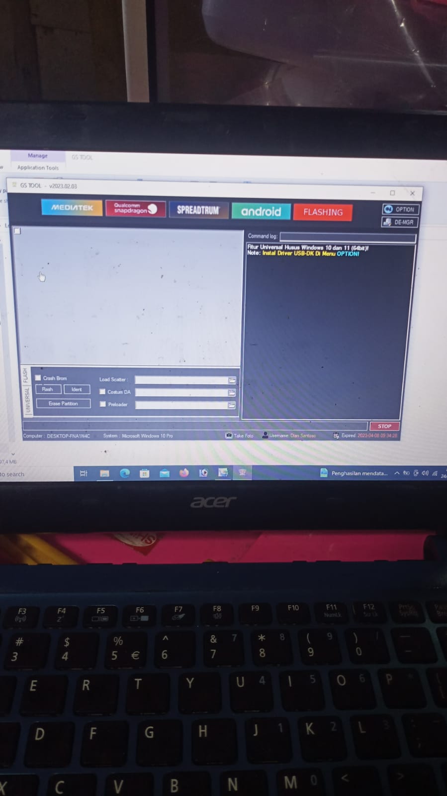 Coba Flash Realme C2 Gstool