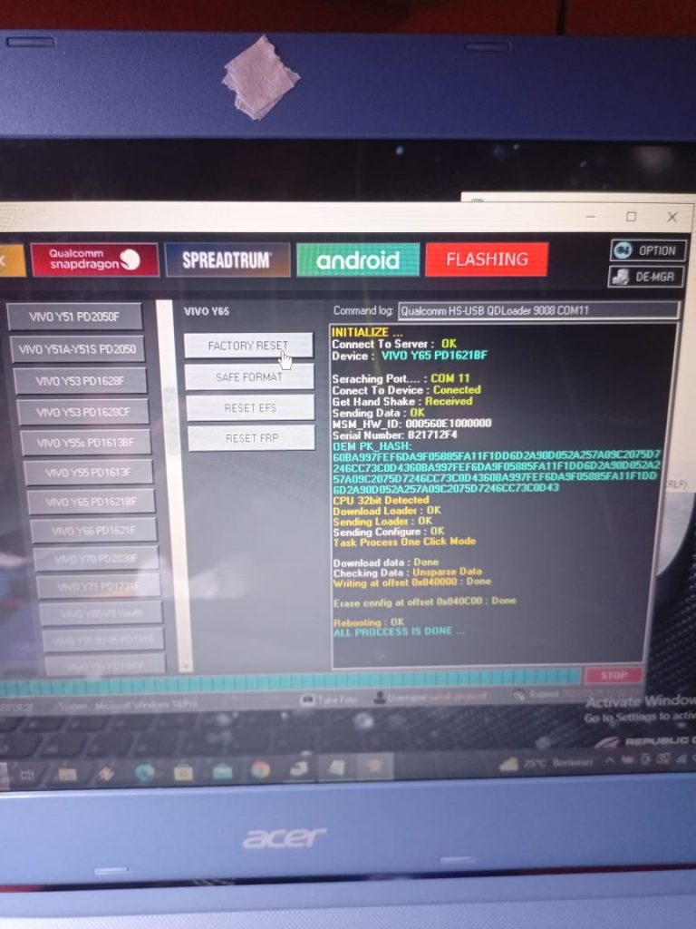 Hapus Pola Vivo Y65 PD1621BF