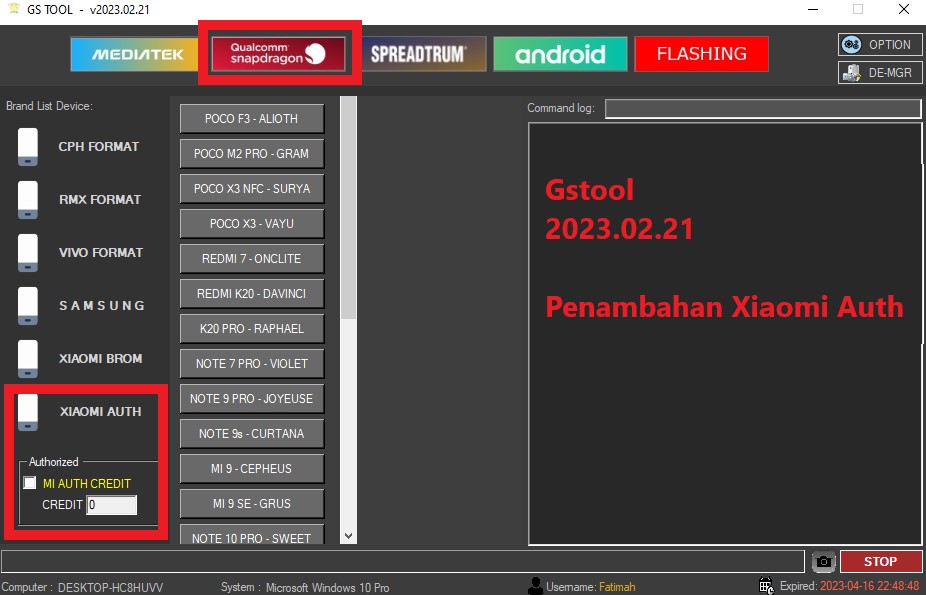 Penambahan Xiaomi Auth Gstool 2023.02.21