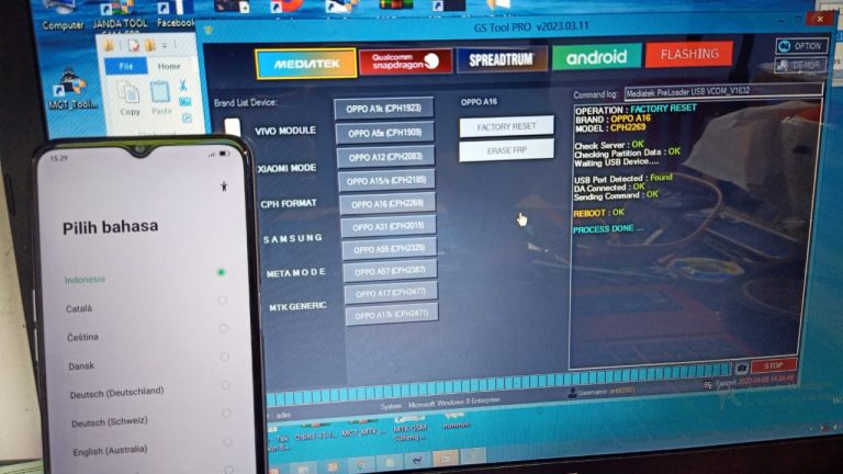 Hapus Demo Oppo A16 Done