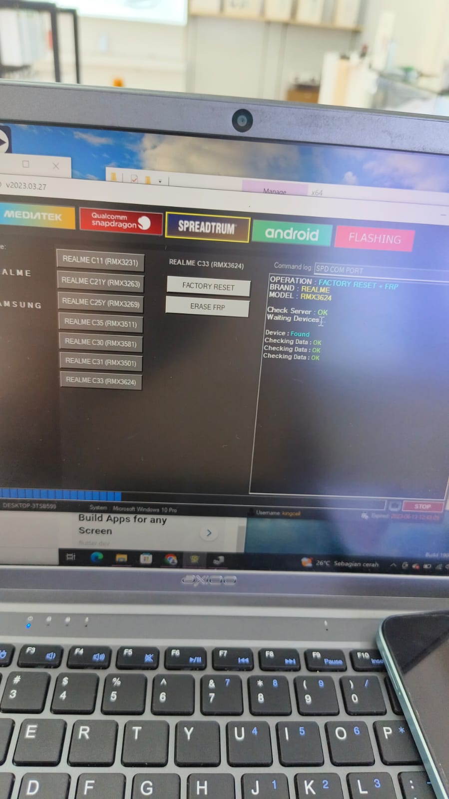 Proses Reset Pola Realme C33