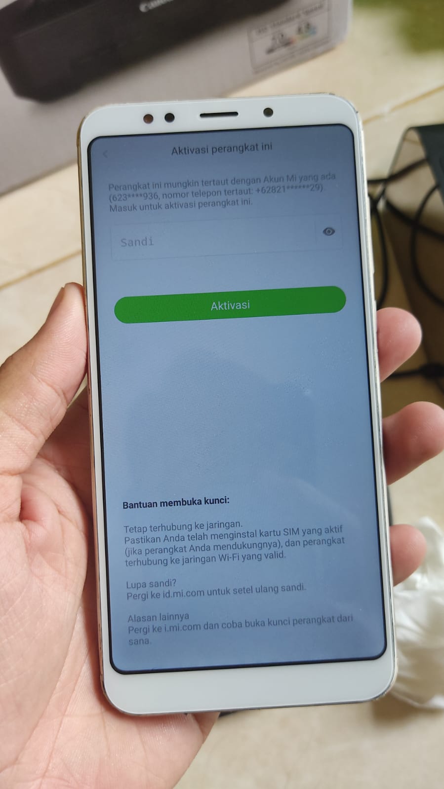 Redmi 5 Plus Reset Akun Mi