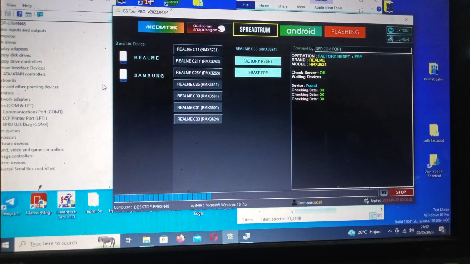 Frp Realme C33 Gantung