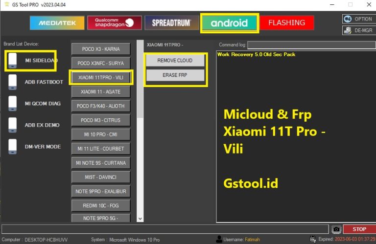 Micloud Frp Xiaomi 11T Pro Vili
