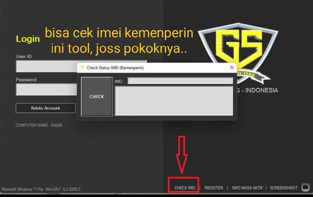 Cek imei Gstool