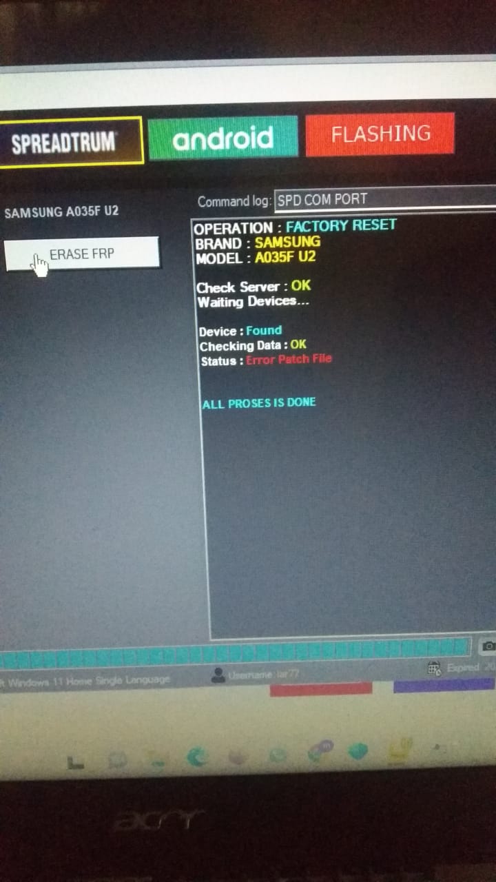 Gagal Frp Samsung A035F